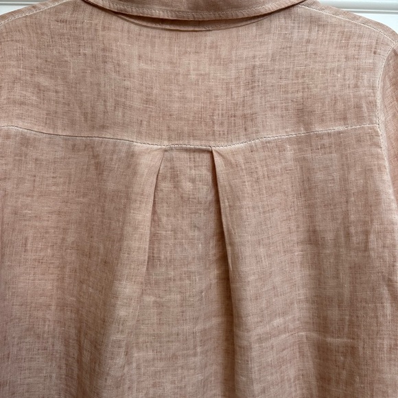 J Jill linen, rose colored, long sleeve women’s blouse. Size medium. - Picture 4 of 4